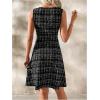 imageVerdusa Womens Casual Dresses 2025 Sleeveless Striped Mini Dress High Waisted A Line DressesStriped Black