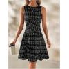 imageVerdusa Womens Casual Dresses 2025 Sleeveless Striped Mini Dress High Waisted A Line DressesStriped Black