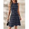 imageVerdusa Womens Casual Dresses 2025 Sleeveless Striped Mini Dress High Waisted A Line DressesStriped Blue