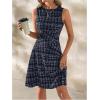imageVerdusa Womens Casual Dresses 2025 Sleeveless Striped Mini Dress High Waisted A Line DressesStriped Blue