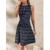 imageVerdusa Womens Casual Dresses 2025 Sleeveless Striped Mini Dress High Waisted A Line DressesStriped Blue