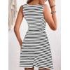 imageVerdusa Womens Casual Dresses 2025 Sleeveless Striped Mini Dress High Waisted A Line DressesWhite and Black
