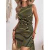 imageVerdusa Womens Casual Dresses 2025 Sleeveless Striped Mini Dress High Waisted A Line DressesYellow and Black