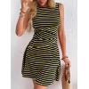 imageVerdusa Womens Casual Dresses 2025 Sleeveless Striped Mini Dress High Waisted A Line DressesYellow and Black