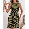 imageVerdusa Womens Casual Dresses 2025 Sleeveless Striped Mini Dress High Waisted A Line DressesYellow and Black