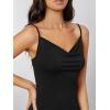 imageVerdusa Womens Cowl Neck Split Side Spaghetti Strap Long Cami DressBlack