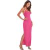 imageVerdusa Womens Cowl Neck Split Side Spaghetti Strap Long Cami DressHot Pink