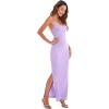imageVerdusa Womens Cowl Neck Split Side Spaghetti Strap Long Cami DressLilac Purple