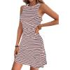 imageVerdusa Womens Casual Dresses 2025 Sleeveless Striped Mini Dress High Waisted A Line DressesPink and Black