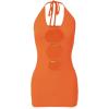 imageVerdusa Womens Going Out Dresses Cutout Front Sleeveless Open Back Halter Bodycon Mini DressOrange