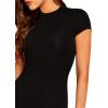 imageVerdusa Womens Round Neck Short Sleeve Bodycon Pencil DressBlack