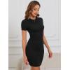 imageVerdusa Womens Round Neck Short Sleeve Bodycon Pencil DressSolid Black