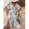 imageVerdusa Womens Summer Maxi Casual Dresses 2024 Cold Shoulder V Neck Short Sleeve DressBlue and White