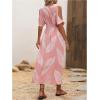 imageVerdusa Womens Summer Maxi Casual Dresses 2024 Cold Shoulder V Neck Short Sleeve DressPink