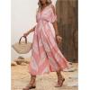 imageVerdusa Womens Summer Maxi Casual Dresses 2024 Cold Shoulder V Neck Short Sleeve DressPink