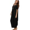 imageVerdusa Womens Boat Neck Dolman Sleeve Caftan Harem Oversized Maxi DressBlack