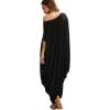 imageVerdusa Womens Boat Neck Dolman Sleeve Caftan Harem Oversized Maxi DressBlack