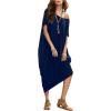 imageVerdusa Womens Boat Neck Dolman Sleeve Caftan Harem Oversized Maxi DressBluea