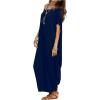 imageVerdusa Womens Boat Neck Dolman Sleeve Caftan Harem Oversized Maxi DressBluea