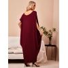 imageVerdusa Womens Boat Neck Dolman Sleeve Caftan Harem Oversized Maxi DressBurgundya