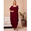 imageVerdusa Womens Boat Neck Dolman Sleeve Caftan Harem Oversized Maxi DressBurgundya
