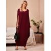 imageVerdusa Womens Boat Neck Dolman Sleeve Caftan Harem Oversized Maxi DressBurgundya