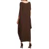 imageVerdusa Womens Boat Neck Dolman Sleeve Caftan Harem Oversized Maxi DressChocolate Browna