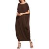 imageVerdusa Womens Boat Neck Dolman Sleeve Caftan Harem Oversized Maxi DressChocolate Browna