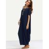 imageVerdusa Womens Boat Neck Dolman Sleeve Caftan Harem Oversized Maxi DressNavy Blue