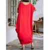 imageVerdusa Womens Boat Neck Dolman Sleeve Caftan Harem Oversized Maxi DressReda