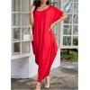 imageVerdusa Womens Boat Neck Dolman Sleeve Caftan Harem Oversized Maxi DressReda