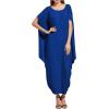 imageVerdusa Womens Boat Neck Dolman Sleeve Caftan Harem Oversized Maxi DressRoyal Bluea