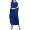 imageVerdusa Womens Boat Neck Dolman Sleeve Caftan Harem Oversized Maxi DressRoyal Bluea