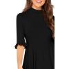 imageVerdusa Womens Elegant Ribbed Ruffle Half Sleeve A Line Dresses Fit and Flare Midi DressBlack