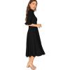 imageVerdusa Womens Elegant Ribbed Ruffle Half Sleeve A Line Dresses Fit and Flare Midi DressBlack
