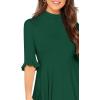imageVerdusa Womens Elegant Ribbed Ruffle Half Sleeve A Line Dresses Fit and Flare Midi DressGreen