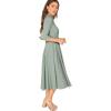 imageVerdusa Womens Elegant Ribbed Ruffle Half Sleeve A Line Dresses Fit and Flare Midi DressMint Green