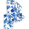 imageVerdusa Womens Milkmaid Dresses Floral Puff Short Sleeve Ruched A Line V Neck Ruffle Mini Short DressBlue White