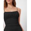 imageVerdusa Womens Ruched Bust Spaghetti Strap Mini Cami Bodycon Short DressBlack