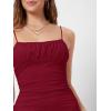 imageVerdusa Womens Ruched Bust Spaghetti Strap Mini Cami Bodycon Short DressWine Red