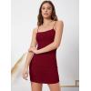 imageVerdusa Womens Ruched Bust Spaghetti Strap Mini Cami Bodycon Short DressWine Red