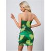 imageVerdusa Womens Summer Tie Dye Cut Out Strapless Dress Ruched Bodycon Tube DressesGreen