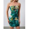 imageVerdusa Womens Summer Tie Dye Cut Out Strapless Dress Ruched Bodycon Tube DressesMint Green