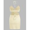 imageVerdusa Womens Casual Sleeveless Tie Backless Cut Out V Neck Bodycon Halter Mini Beach Boho DressBeige