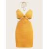 imageVerdusa Womens Casual Sleeveless Tie Backless Cut Out V Neck Bodycon Halter Mini Beach Boho DressYellow