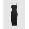 imageVerdusa Womens Floral Print Mesh Lettuce Trim Sleeveless Bodycon Long Cami DressBlack