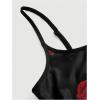 imageVerdusa Womens Floral Print Mesh Lettuce Trim Sleeveless Bodycon Long Cami DressRed Floral