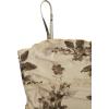 imageVerdusa Womens Lettuce Trim Floral Print Mesh Sleeveless A Line Short Cami DressBeige