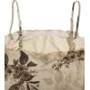 imageVerdusa Womens Lettuce Trim Floral Print Mesh Sleeveless A Line Short Cami DressBeige