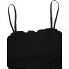 imageVerdusa Womens Lettuce Trim Floral Print Mesh Sleeveless A Line Short Cami DressBlack Solid
